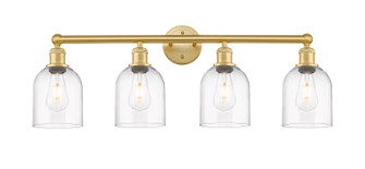 Edison Four Light Bath Vanity in Satin Gold (405|616-4W-SG-G558-6CL)