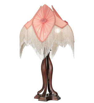 Fabric & Fringe Three Light Table Lamp in Mahogany Bronze (57|267681)