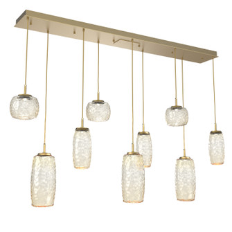 Vessel LED Linear Pendant in Gilded Brass (404|PLB0091-09-GB-A-C01-L3)