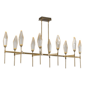 Rock Crystal LED Linear Suspension in Heritage Brass (404|PLB0050-67-HB-CB-001-L3)