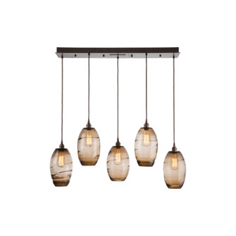 Elisse Five Light Pendant in Gilded Brass (404|PLB0035-05-GB-OS-C01-E2)