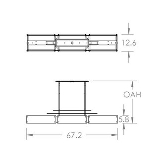 Urban Loft Six Light Linear Chandelier in Matte Black (404|PLB0026-0F-MB-SG-001-E2)