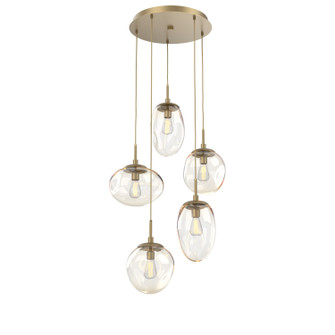 Cosmos Five Light Pendant in Gilded Brass (404|CHB0065-05-GB-A-C01-E2)