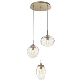 Cosmos Three Light Pendant in Gilded Brass (404|CHB0065-03-GB-A-C01-E2)