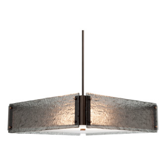 Textured Glass Four Light Chandelier in Flat Bronze (404|CHB0044-23-FB-SG-001-E2)