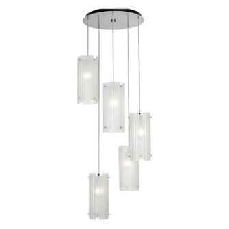Textured Glass Five Light Pendant in Oil Rubbed Bronze (404|CHB0044-05-RB-SG-C01-E2)