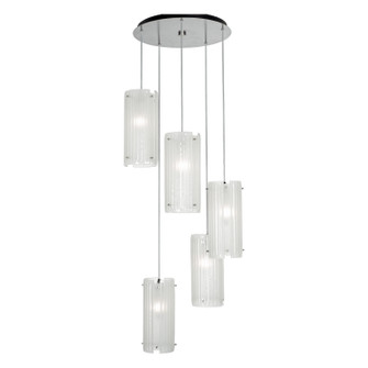 Textured Glass Five Light Pendant in Oil Rubbed Bronze (404|CHB0044-05-RB-FS-C01-E2)