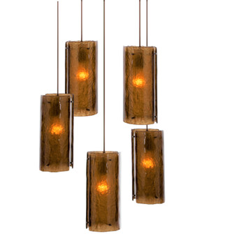 Textured Glass Five Light Pendant in Flat Bronze (404|CHB0044-05-FB-BG-C01-E2)