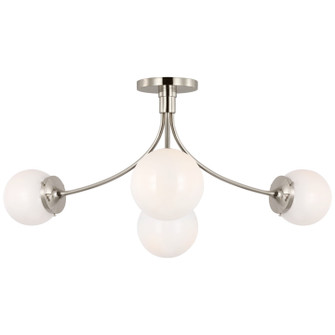 Prescott LED Semi-Flush Mount in Polished Nickel (268|KS 4009PN-WG)