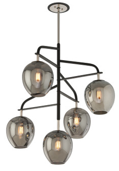 Odyssey Five Light Chandelier in Textured Black & Polish Nickel (67|F4297-TBK/PN)