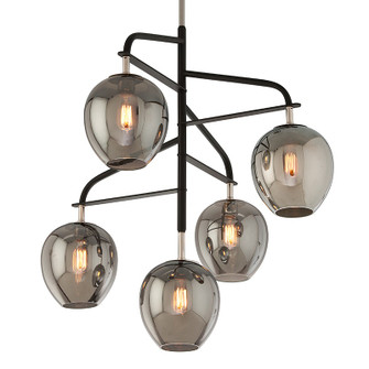 Odyssey Five Light Chandelier in Textured Black & Polish Nickel (67|F4297-TBK/PN)