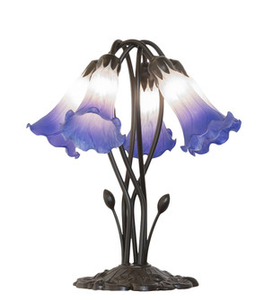 Blue/White Five Light Table Lamp in Mahogany Bronze (57|262235)