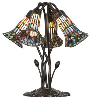 Stained Glass Pond Lily Five Light Table Lamp in Mahogany Bronze (57|262234)