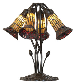 Stained Glass Pond Lily Five Light Table Lamp in Mahogany Bronze (57|262227)
