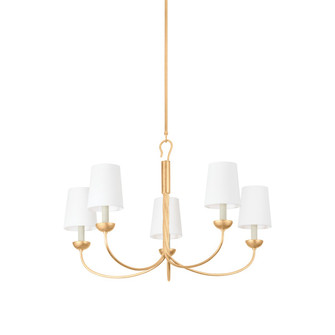 Montpelier Five Light Chandelier in Vintage Gold Leaf (70|5305-VGL)