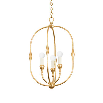 Baltic Three Light Lantern in Vintage Gold Leaf (70|3215-VGL)