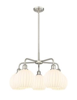 Downtown Urban LED Chandelier in Satin Nickel (405|516-5CR-SN-G1217-8WV)