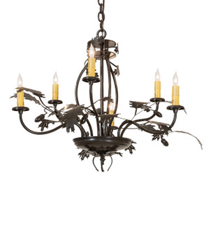 Oak Leaf & Acorn Six Light Chandelier in Timeless Bronze (57|266817)