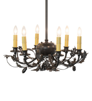 Oak Leaf & Acorn Six Light Chandelier in Timeless Bronze (57|266809)