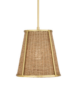 Deauville One Light Pendant in Natural/Polished Brass (142|9000-1122)