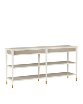 Aster Console Table in Off-White/Fog/Polished Brass (142|3000-0263)