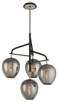 Odyssey Four Light Chandelier in Textured Black & Polish Nickel (67|F4295-TBK/PN)