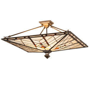 Prairie Mission Four Light Semi-Flushmount in Antique Copper (57|267072)