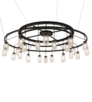 Mason Jar 24 Light Chandelier in Black Metal (57|266583)