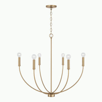 Ansley Six Light Chandelier in Aged Brass (65|452161AD)