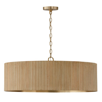 Donovan Four Light Chandelier in White Wash and Matte Brass (65|450741WS)