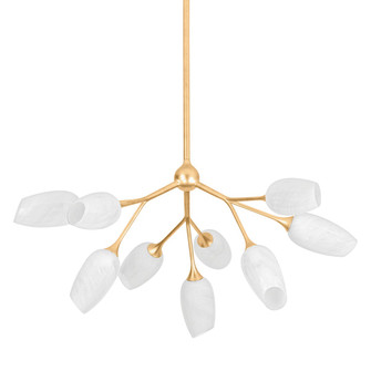 Aldean Nine Light Chandelier in Vintage Gold Leaf (67|F2134-VGL)