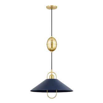 Mariel One Light Pendant in Aged Brass/Soft Navy (428|H866701-AGB/SNY)