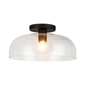 Sylvia One Light Semi-Flush Mount in Matte Black/Clear Glass (452|SF515712MBCL)