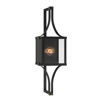 Raeburn One Light Outdoor Wall Lantern in Matte Black and Weathered Brushed Brass (51|5-472-144)