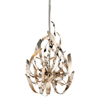 Graffiti Three Light Pendant in Silver Leaf Polished Stainless (68|154-43-SL/SS)