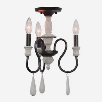 Brownell Three Light Semi Flush Mount in Anvil Iron (45|90204/3)