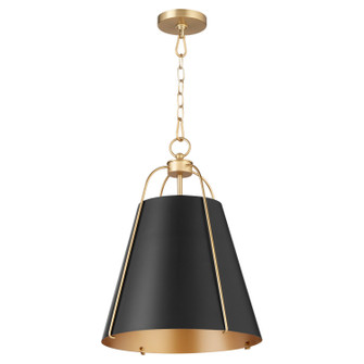 Jamie One Light Pendant in Matte Black w/ Aged Brass (19|861-1-5980)