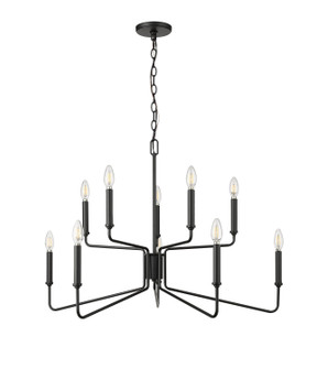 Raven Ten Light Chandelier in Matte Black (59|29010-MB)