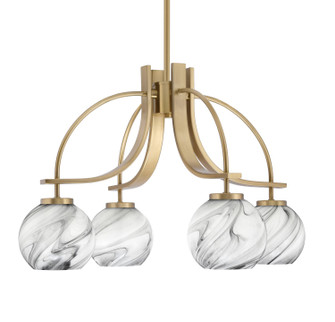 Cavella Four Light Chandelier in New Age Brass (200|3924-NAB-4109)