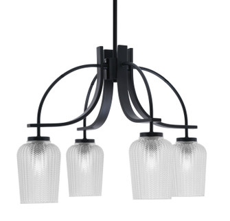 Cavella Four Light Chandelier in Matte Black (200|3924-MB-4250)