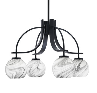 Cavella Four Light Chandelier in Matte Black (200|3924-MB-4109)