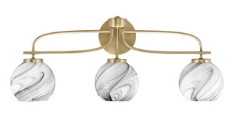 Cavella Three Light Bath Bar in New Age Brass (200|3913-NAB-4109)