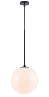 Delilah One Light Pendant in Matte Black (192|HF4201-BK-WHT)