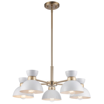 Five Light Chandelier in White / Antique Gold (110|71855 WH-AG)