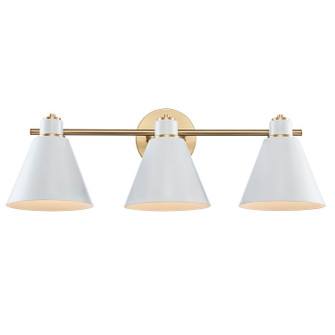 Three Light Vanity in Antique Gold / White (110|22593 AG-WH)