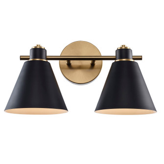 Two Light Vanity in Antique Gold / Black (110|22592 AG-BK)