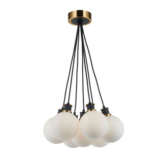Gem Seven Light Pendant in Black and Brushed Brass (78|AC11877WH)