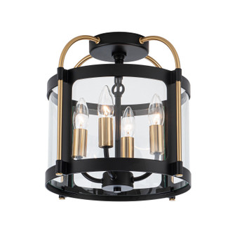 Bonita Four Light Flush Mount in Black and Brushed Brass (78|AC11513BB)