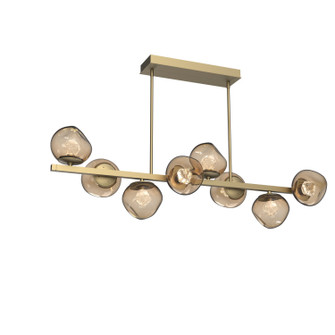 Luna LED Chandelier in Gilded Brass (404|PLB0095-T8-GB-ZB-001-L3)