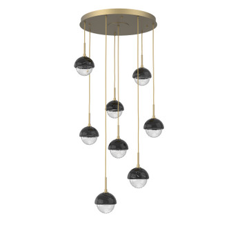 Cabochon LED Chandelier in Gilded Brass (404|CHB0093-08-GB-BC-C01-L1)
